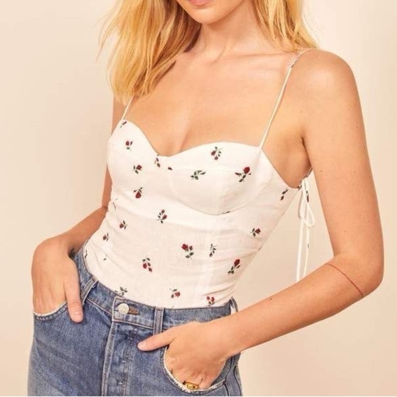 Reformation Tops - REFORMATION Magnolia Top In Queen Anne 100% Linen